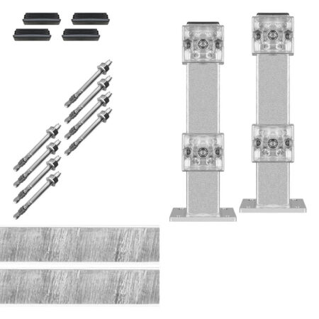 Rammschutz-Planken Komplett-Bausatz, 1 Meter Länge, verzinkt, Stahl, C-Profil