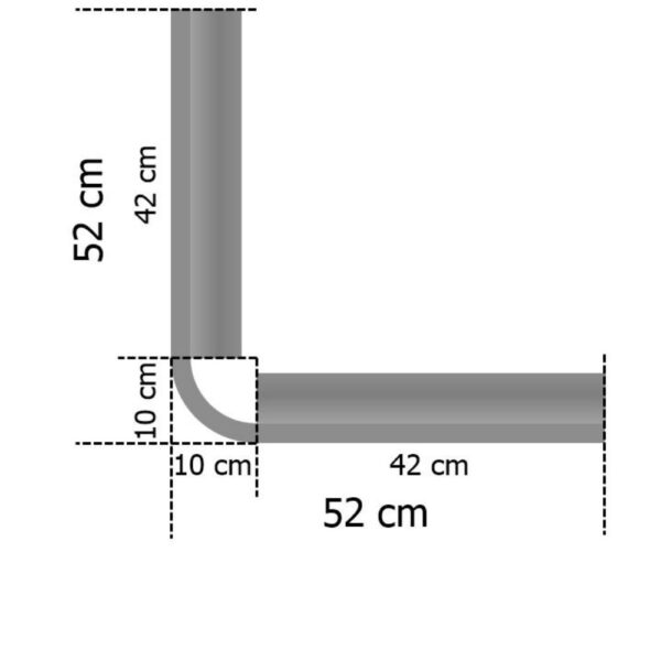 Außenwinkel 90 Grad, für Stahlleitplanken mit Profil B, 52 cm Schenkellänge