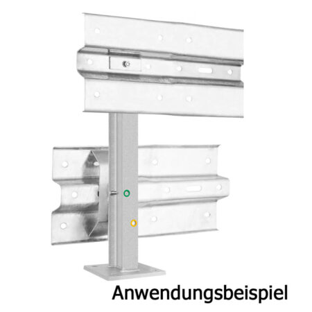 Multi-Pfosten, IPE 100, 75 cm hoch, für Leitplanken, 2SP, Stahl, zum Aufschrauben