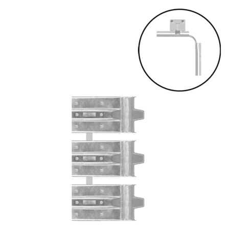 Leitplanken Verlängerungs-Bausatz Innen-Eckstück M100-3SP, Aufschrauben, Stahl, Profil B