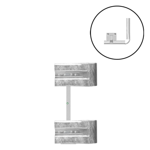 Leitplanken Verlängerungs-Bausatz Außen-Eckstück M100-2SP, Aufschrauben, Stahl, Profil B