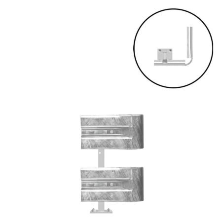 Leitplanken Verlängerungs-Bausatz Außen-Eckstück M75-2SP, Aufschrauben, Stahl, Profil B