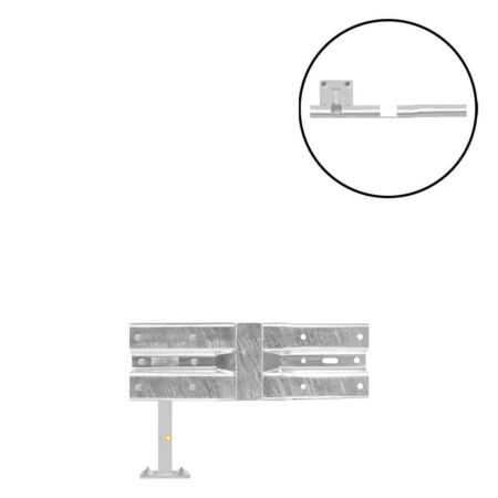 Leitplanken Verlängerungs-Bausatz Knickplanke M50-1SP, Aufschrauben, Stahl, Profil B