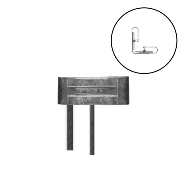 Außenwinkel-Komplett-Bausatz, 77 cm Seitenlänge, zum Rammen, Stahl, Profil B