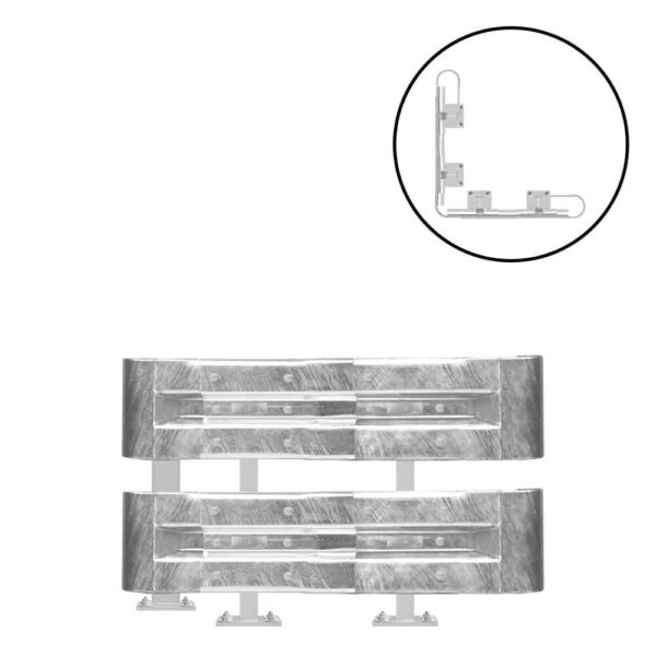 Außenwinkel-Komplett-Bausatz M75-2SP, 127 cm Seitenlänge, Aufschrauben, Stahl, Profil B