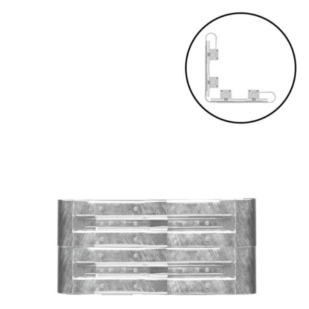 Außenwinkel-Komplett-Bausatz M50-2SP, 127 cm Seitenlänge, Aufschrauben, Stahl, Profil B