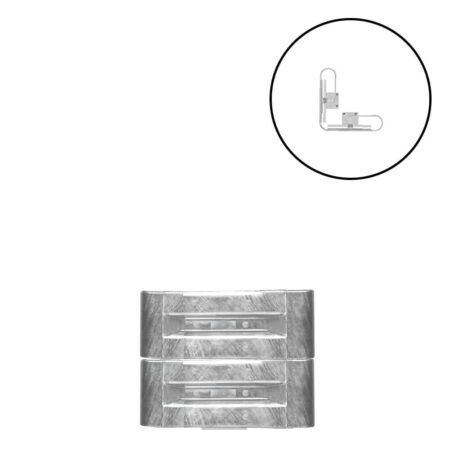 Außenwinkel-Komplett-Bausatz M50-2SP, 77 cm Seitenlänge, Aufschrauben, Stahl, Profil B