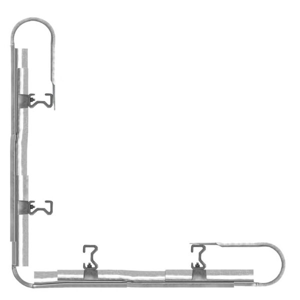 Außenwinkel-Komplett-Bausatz, 127 cm Seitenlänge, zum Rammen, Stahl, Profil B