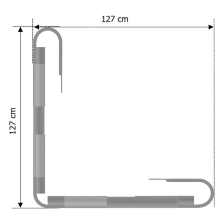 Außenwinkel-Komplett-Bausatz, 127 cm Seitenlänge, zum Rammen, Stahl, Profil B