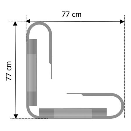 Außenwinkel-Komplett-Bausatz, 77 cm Seitenlänge, zum Rammen, Stahl, Profil B