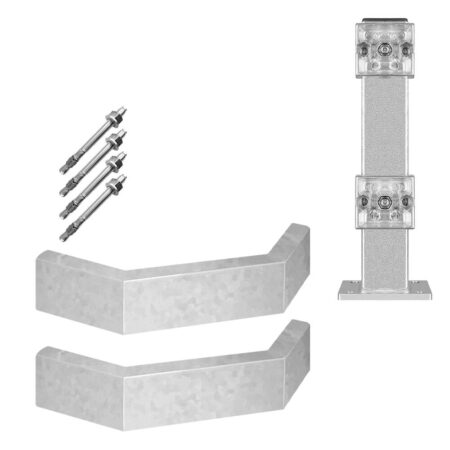 Rammschutz-Planken Verlängerungs-Bausatz, 90 Grad Ecke, verzinkt, Stahl, C-Profil