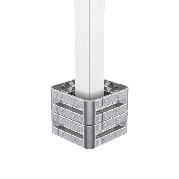 4-seitiger Säulenschutz-Komplett-Bausatz M50-2SP, außen 74 cm, innen 25 cm, Stahl, Profil B