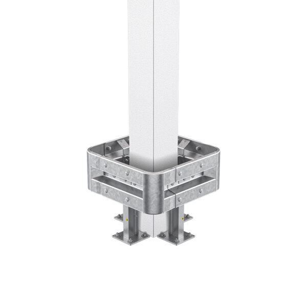 4-seitiger Säulenschutz-Komplett-Bausatz M50-1SP, außen 74 cm, innen 25 cm, Stahl, Profil B