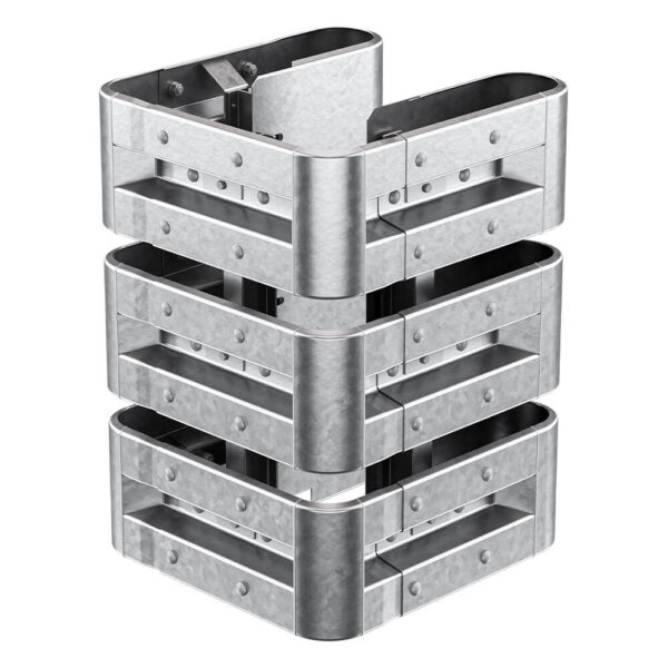 3-seitiger Säulenschutz-Komplett-Bausatz M100-3SP, außen 74x77 cm, innen 25x51 cm, Stahl, Profil B