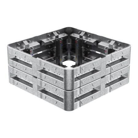 4-seitiger Säulenschutz-Komplett-Bausatz M50-2SP, außen 138 cm, innen 88 cm, Stahl, Profil B