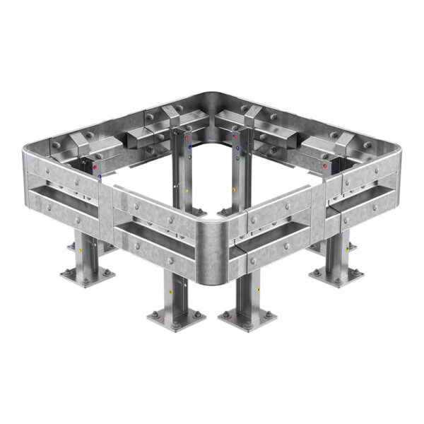 4-seitiger Säulenschutz-Komplett-Bausatz M50-1SP, außen 138 cm, innen 88 cm, Stahl, Profil B