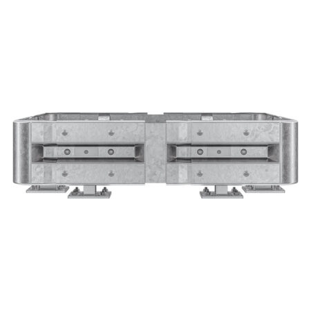 4-seitiger Säulenschutz-Komplett-Bausatz M25-1SP, außen 138 cm, innen 88 cm, Stahl, Profil B