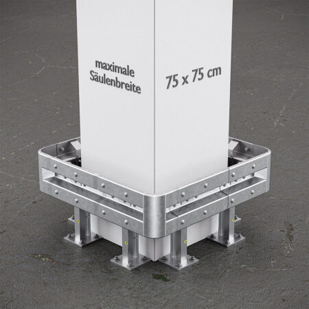 4-seitiger Säulenschutz-Komplett-Bausatz M50-1SP, außen 124 cm, innen 75 cm, Stahl, Profil B