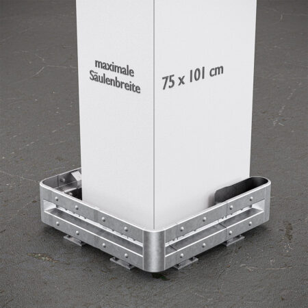 3-seitiger Säulenschutz-Komplett-Bausatz M25-1SP, außen 124x127cm, innen 75x101cm, Stahl, Profil B