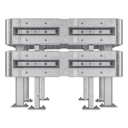 4-seitiger Säulenschutz-Komplett-Bausatz M100-2SP, außen 138 cm, innen 88 cm, Stahl, Profil B