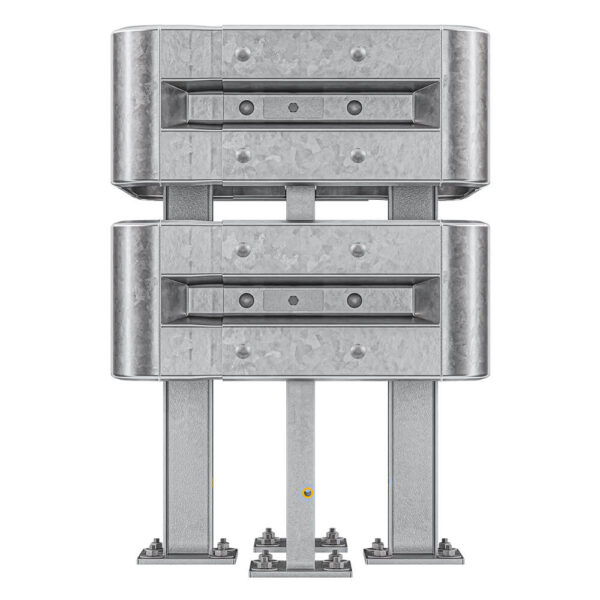 4-seitiger Säulenschutz-Komplett-Bausatz M100-2SP, außen 74 cm, innen 25 cm, Stahl, Profil B