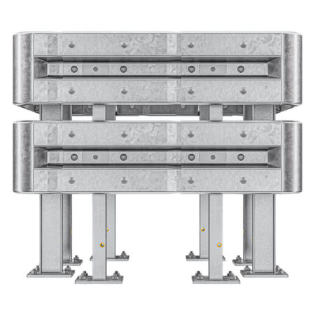 4-seitiger Säulenschutz-Komplett-Bausatz M100-2SP, außen 124 cm, innen 75 cm, Stahl, Profil B