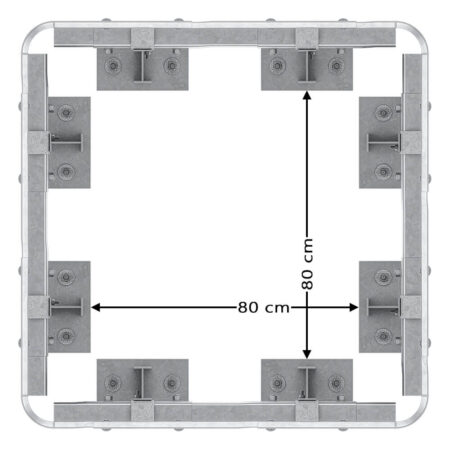 Säulenschutz-Komplett-Bausatz, feuerverzinkter Stahl, für Säulen bis 80 x 80 cm