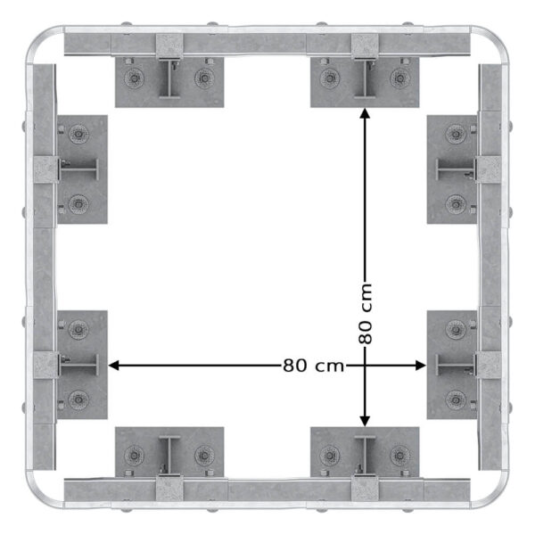 Säulenschutz-Komplett-Bausatz, feuerverzinkter Stahl, für Säulen bis 80 x 80 cm