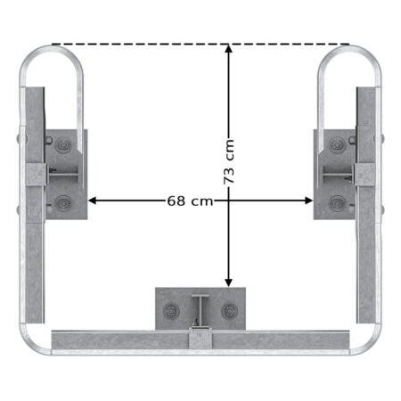 Säulenschutz-Komplett-Bausatz, 3-seitig, feuerverzinkter Stahl, für Säulen bis 68 cm