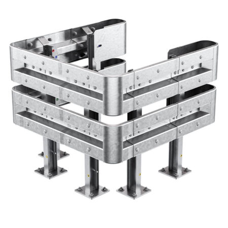 3-seitiger Säulenschutz-Komplett-Bausatz M100-2SP, außen 124x127cm, innen 75x101cm, Profil B