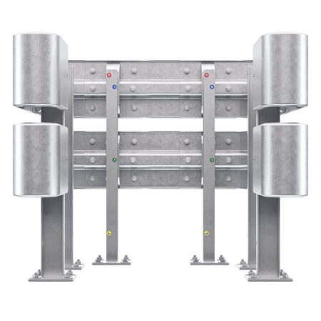 3-seitiger Säulenschutz-Komplett-Bausatz M100-2SP, außen 124x127cm, innen 75x101cm, Profil B