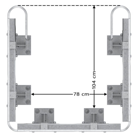 3-seitiger Säulenschutz-Komplett-Bausatz M100-2SP, außen 124x127cm, innen 75x101cm, Profil B