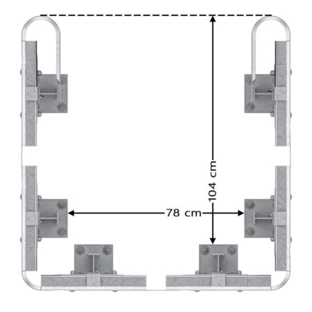 3-seitiger Säulenschutz-Komplett-Bausatz M100-2SP, außen 138x141cm, innen 88x115cm, Profil B