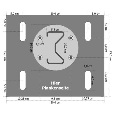 Leitplanken Verlängerungs-Bausatz, 82 cm hoch, 4 m lang, Aufschrauben, Stahl, Profil B