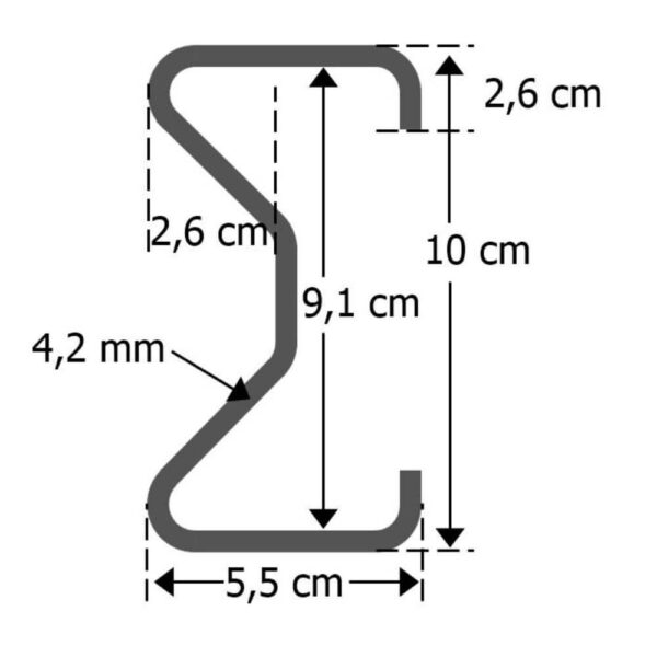 Außenwinkel-Komplett-Bausatz, 127 cm Seitenlänge, zum Rammen, Stahl, Profil B