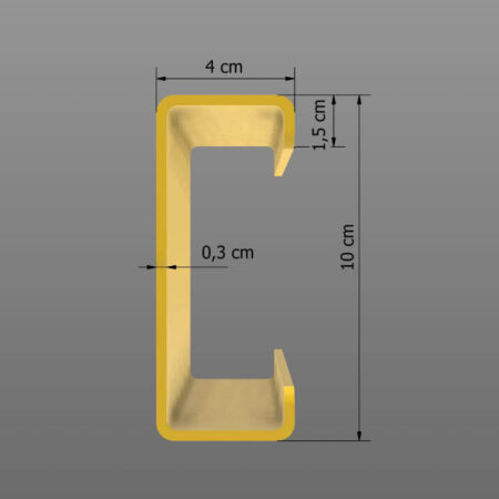 Rammschutz-Planken Verlängerungs-Bausatz, 1 Meter Länge, gelb, Stahl, C-Profil