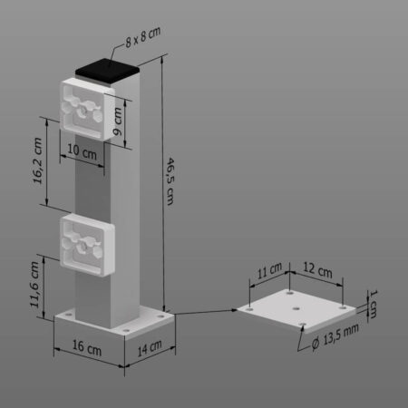 Rammschutz-Planken Komplett-Bausatz, 2 Meter Länge, verzinkt, Stahl, C-Profil