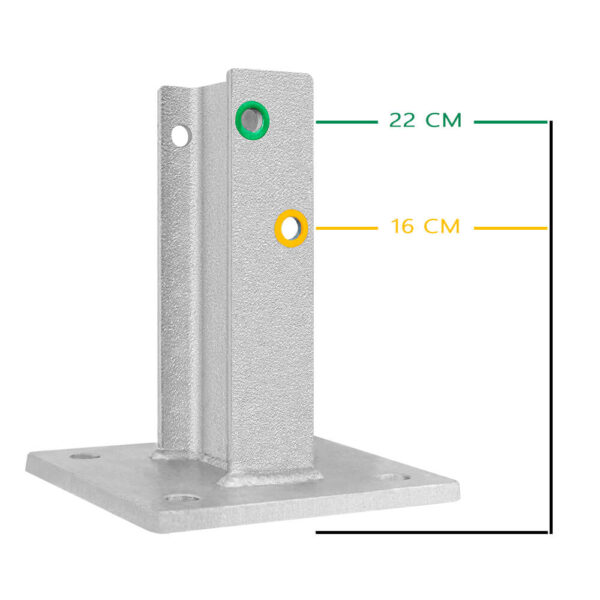 4-seitiger Säulenschutz-Komplett-Bausatz M25-1SP, außen 74 cm, innen 25 cm, Stahl, Profil B