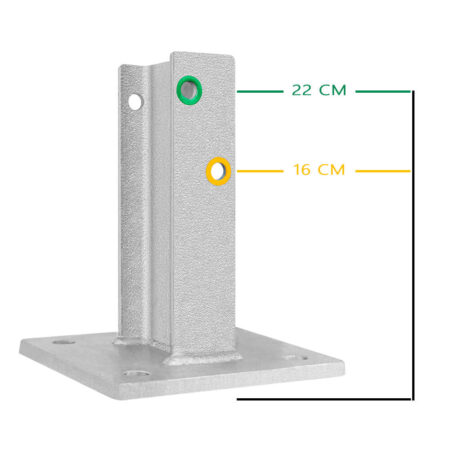 4-seitiger Säulenschutz-Komplett-Bausatz M25-1SP, außen 124 cm, innen 75 cm, Stahl, Profil B