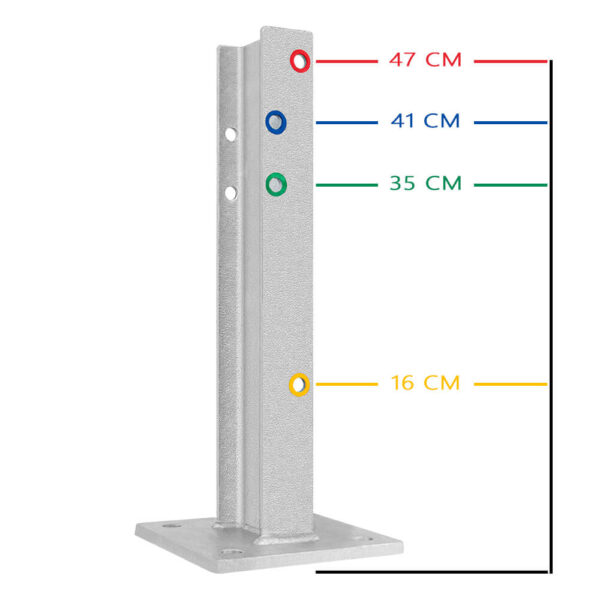 4-seitiger Säulenschutz-Komplett-Bausatz M50-1SP, außen 74 cm, innen 25 cm, Stahl, Profil B