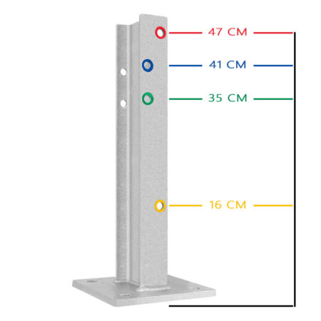 4-seitiger Säulenschutz-Komplett-Bausatz M50-2SP, außen 138 cm, innen 88 cm, Stahl, Profil B