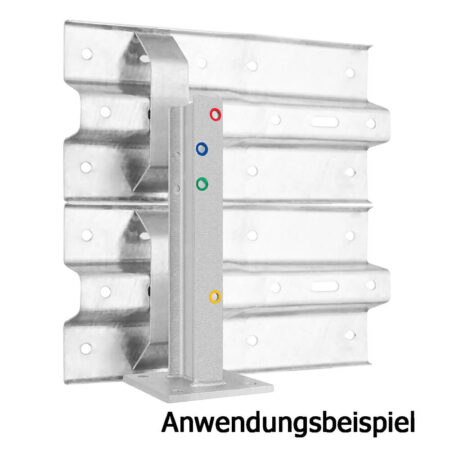 Leitplanken Verlängerungs-Bausatz M50-2SP, 1,33 m, zum Aufschrauben, Stahl, Profil B