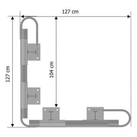 Außenwinkel-Komplett-Bausatz M50-1SP, 127 cm Seitenlänge, Aufschrauben, Stahl, Profil B