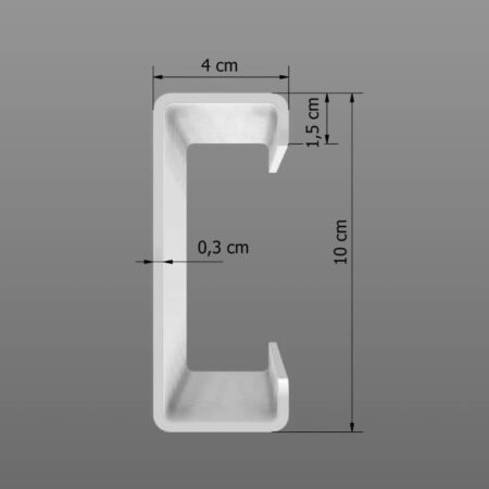 Rammschutz-Planken Komplett-Bausatz, 1 Meter Länge, verzinkt, Stahl, C-Profil