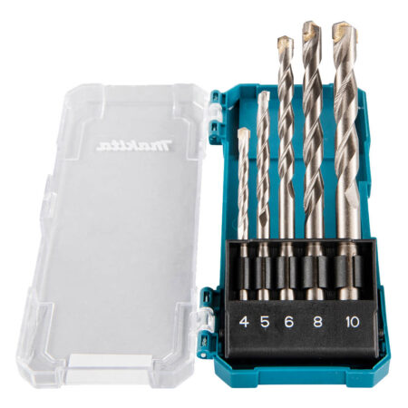 Makita Steinbohrer-Set D-72877, HM/CT, 5-teilig, Ø 4-10 mm, mit Aufbewahrungsbox