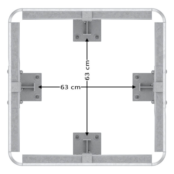 4-seitiger Säulenschutz-Komplett-Bausatz M50-2SP, außen 112 cm, innen 63 cm, Stahl, Profil B