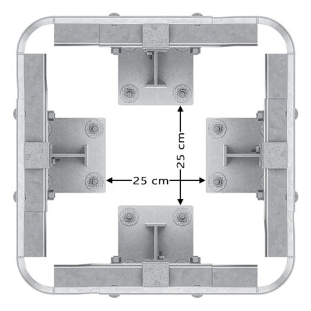 4-seitiger Säulenschutz-Komplett-Bausatz M25-1SP, außen 74 cm, innen 25 cm, Stahl, Profil B